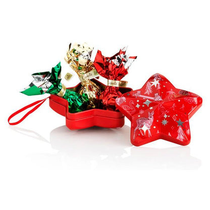 Venchi Anna Higgie Star Metal Tin with Milk & Dark Chocolate Comets- 3 pc - 37g (Past Date)