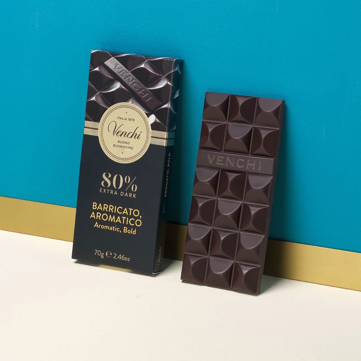 Venchi Barricato Aromatico 80% Dark Chocolate Bar - 70g