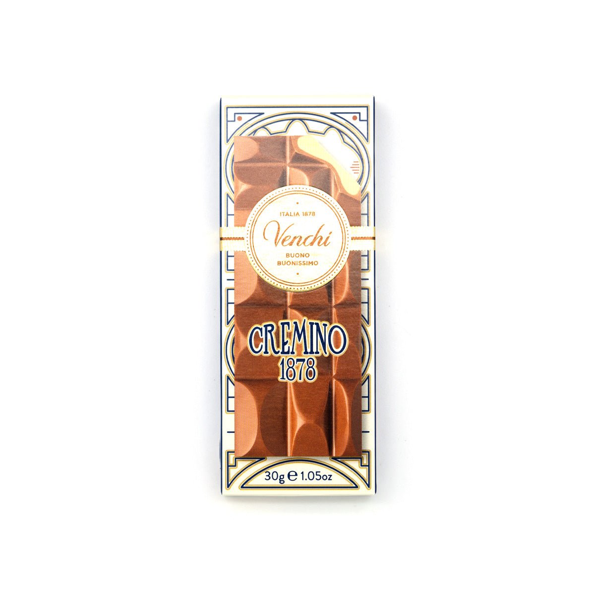 Venchi Cremino chocolate bar packaging on a white background
