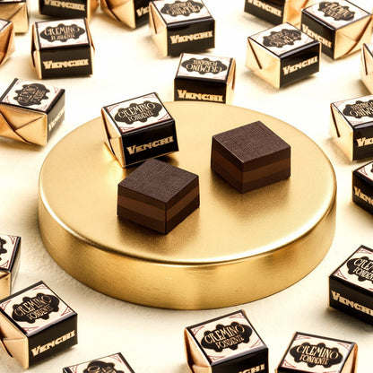Venchi Cremino Fondente Dark Chocolate Almond & Gianduja Cubes