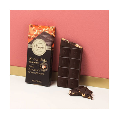 Venchi Nocciolata Fondente 60% Dark Chocolate & Hazelnuts Bar - 95g (Past Date)
