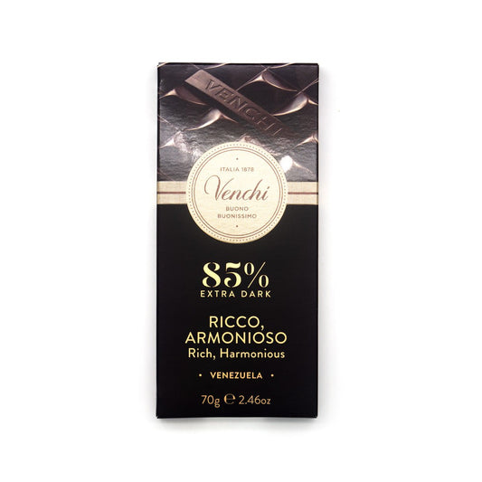 Venchi Ricco Armonioso 85% Extra Dark Chocolate Bar - 70g