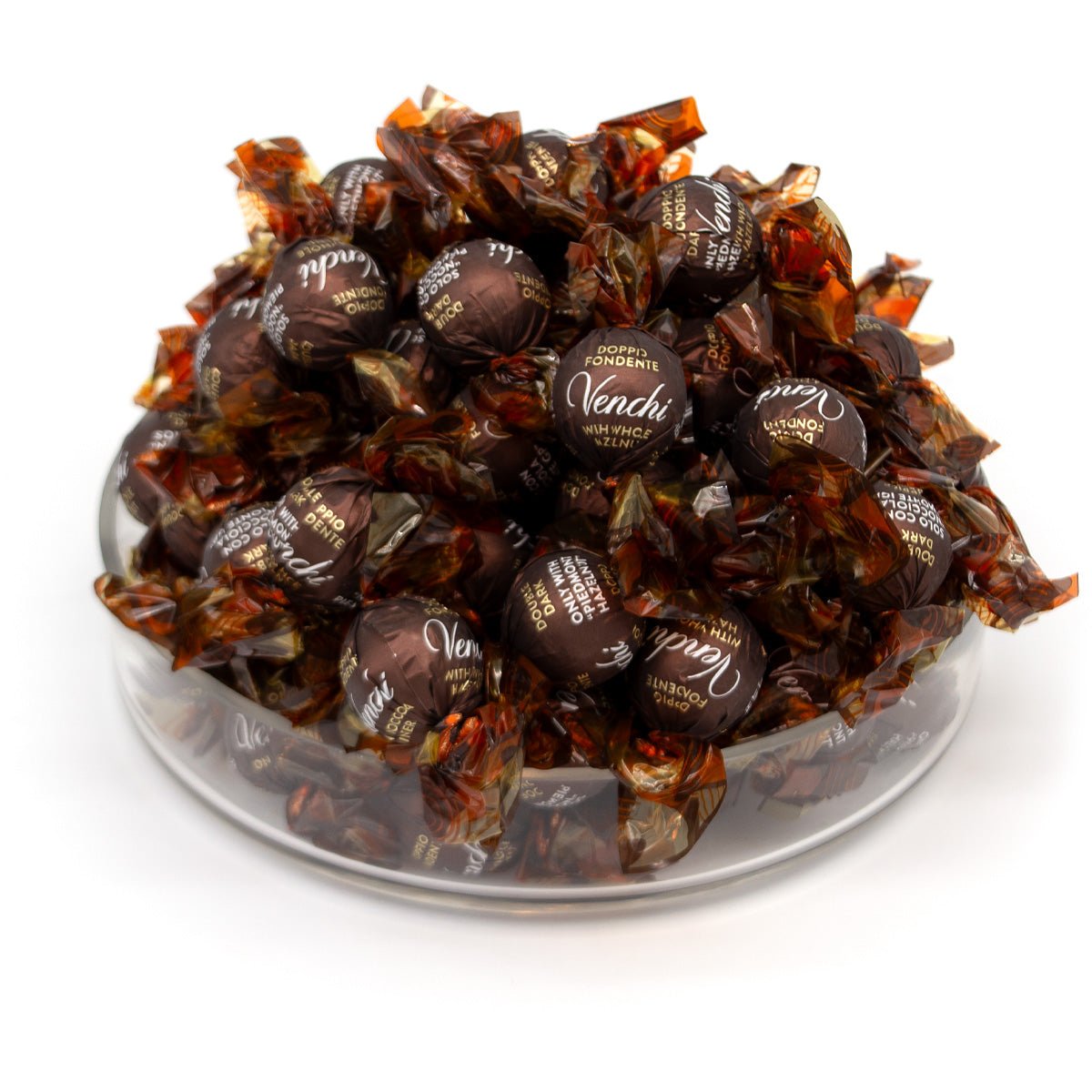 Venchi Whole Hazelnut in Half Almond Gianduja & Half 54% Dark Chocolate Pearls